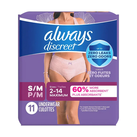 Always Discreet Maximum Protection Underwear.